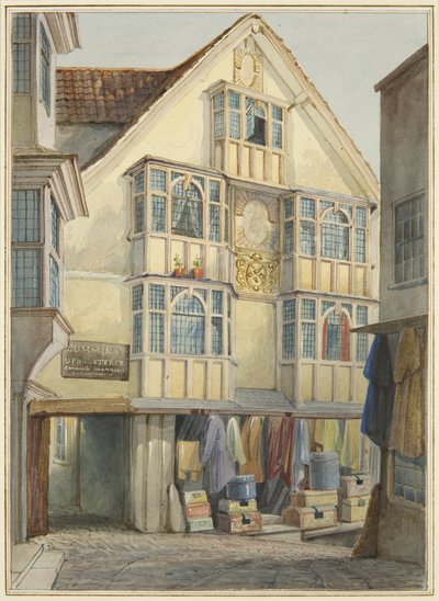 Top of the Pithay（水彩・ボディカラー・紙 作： Thomas Leeson the Elder Rowbotham