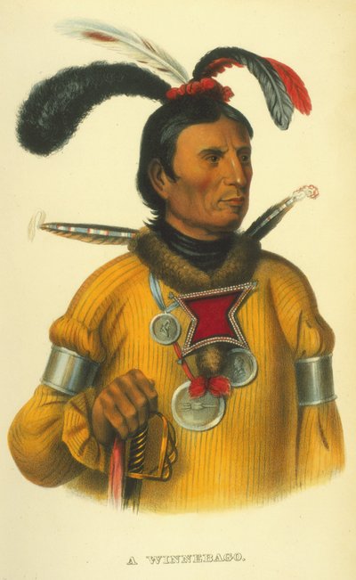 ウィネベーゴ、1854年（手彩色のリソ） 作： Thomas Loraine McKenney