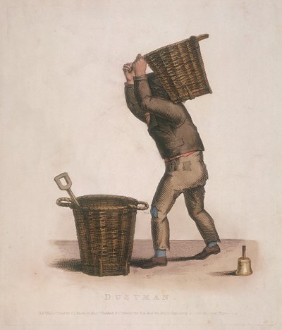 ゴミのかごを背負ったダストマン、1820年 作： Thomas Lord Busby