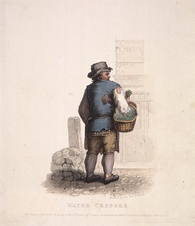 籠を抱えたクレソン売り（1820年 作： Thomas Lord Busby
