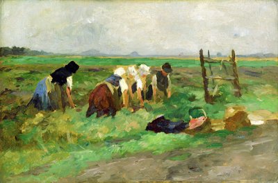 フィールドワーカー、1900年頃（厚紙に油彩） 作： Thomas Ludwig Herbst