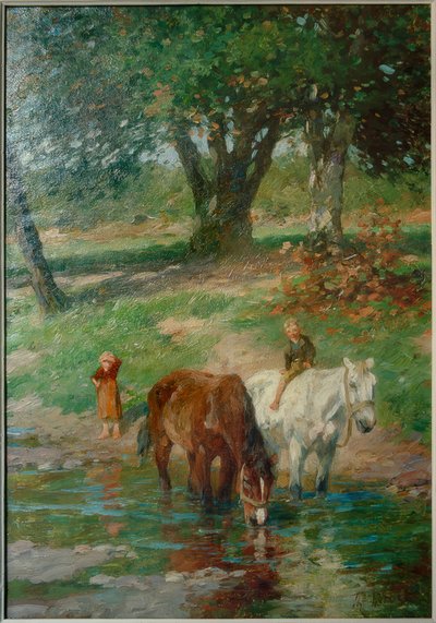 飲酒桶で馬 作： Thomas Ludwig Herbst