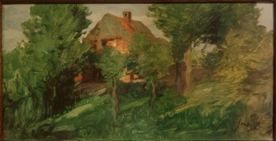 木の後ろに赤い家 作： Thomas Ludwig Herbst