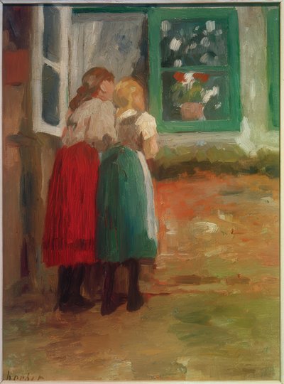 ウィンドウで2人の女の子 作： Thomas Ludwig Herbst