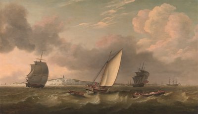 南フォアランド沖のそよ風の中で帆走するパケット ボート 作： Thomas Luny