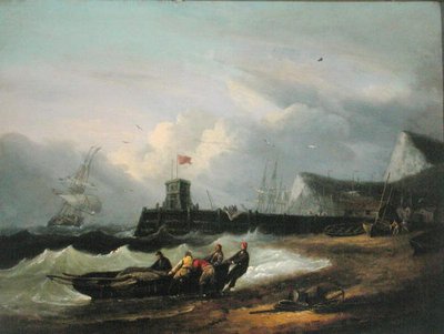 ドーバー港でのボートの陸揚げ 作： Thomas Luny