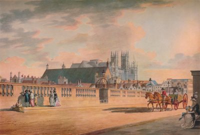 「ウェストミンスターブリッジの表示」、1792年 作： Thomas Malton II