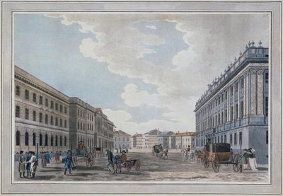 1790年、火星の野原を通るミリオンナヤ通りと大理石の宮殿の眺め 作： Thomas Malton the Elder