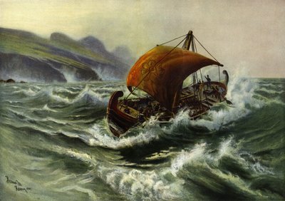 旧イングランドを訪れるフェニキア人 作： Thomas Marie Madawaska Hemy