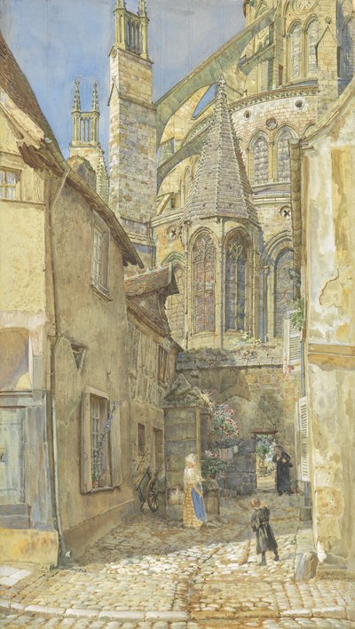礼拝堂とブールジュ大聖堂の後陣、1899年（紙にトイレ） 作： Thomas Matthews Rooke