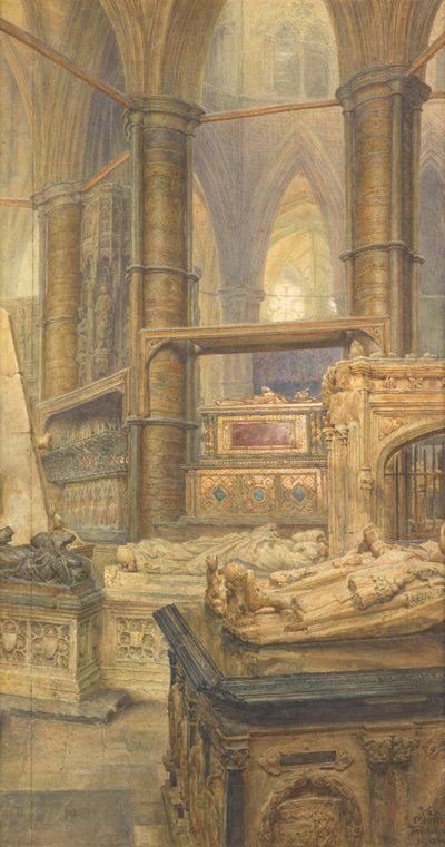 ヘンリー3世とエレノア女王の墓、ウェストミンスター寺院、1904年 作： Thomas Matthews Rooke