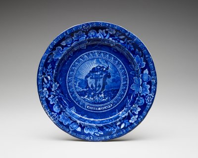 プレート、c。 1826-1835（転写印刷された鉛釉陶器） 作： Thomas Mayer