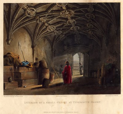 1820年、タインマス修道院の小さな礼拝堂の内部 作： トーマス・マイルズ・リチャードソン