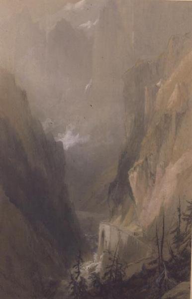 悪魔の橋、セント・ゴタード 作： Thomas Miles Richardson