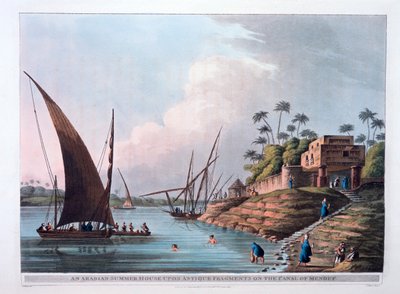 1801年エジプト、メヌーフ運河のアラビアンサマーハウス 作： Thomas Milton
