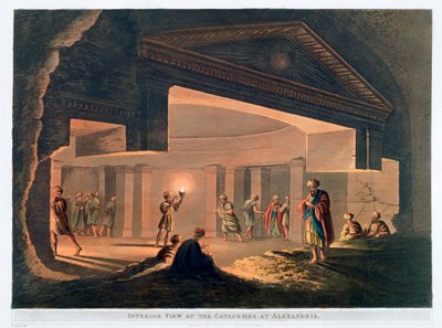 「アレクサンドリアのカタコンベの内部ビュー」、エジプト、1802 作： Thomas Milton