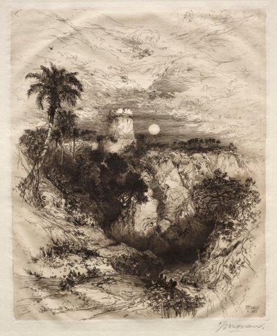 コルテスの塔、1883年。 作： Thomas Moran