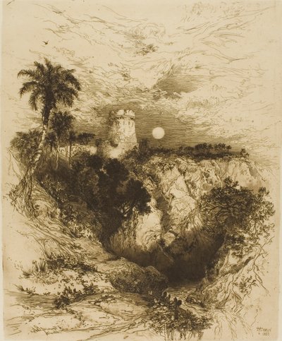 コルテスの塔 - メキシコ 作： Thomas Moran