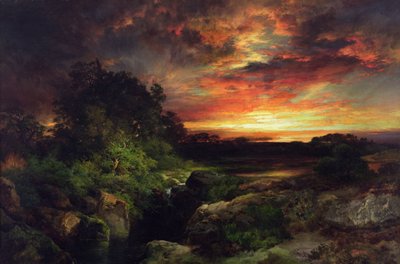 グランドキャニオン近くのアリゾナの夕日 作： Thomas Moran