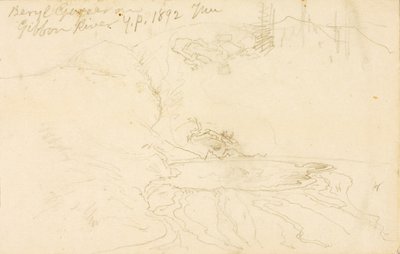イエローストーン公園、ギボン川のベリル間欠泉 作： Thomas Moran
