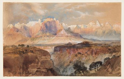 ユタ州南部、リオ バージンの断崖 作： Thomas Moran