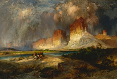 コロラド川上流の断崖、ワイオミング州 作： Thomas Moran