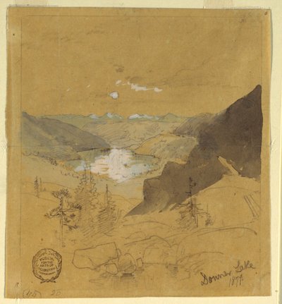 図面、ドナー湖、1879年 作： トーマス・モラン