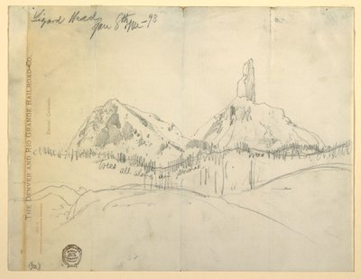 ドローイング、リザードヘッド、コロラド州 作： Thomas Moran