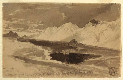 図面『アーカンソー分水嶺』1874年8月 作： トーマス・モラン
