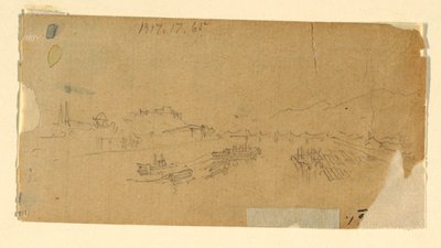 素描「平原から見たティトン」1879年8月28日 作： トーマス・モラン