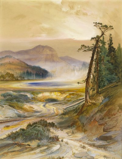 エクセルシオール間欠泉、イエローストーン公園、1873 年。 作： Thomas Moran
