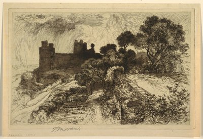 北ウェールズ、ハーレック城 作： Thomas Moran
