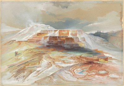 ガーディナーズ リバーの温泉、イエローストーン 作： Thomas Moran