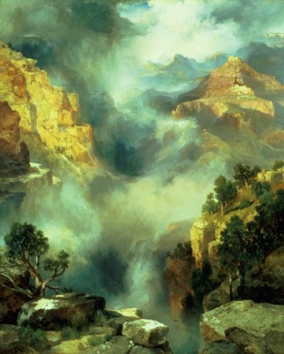 キャニオンの霧、1914 作： Thomas Moran