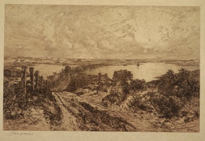朝、フック池、イーストハンプトン 作： Thomas Moran
