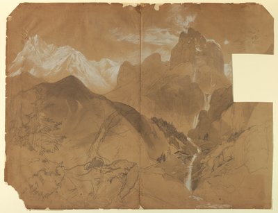 イタリア、ファイド峠付近 作： Thomas Moran