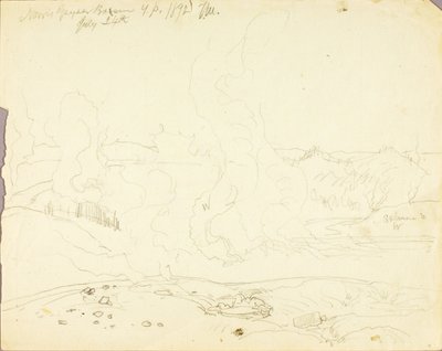 イエローストーン公園、ノリス・ガイザー・ベイスン 作： Thomas Moran