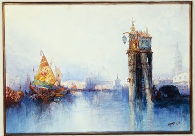 運河で、1896 作： Thomas Moran