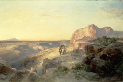 レッドロックトレイル、ユタ州南部、1913 作： Thomas Moran