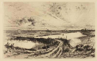 日の出 - 池、イースト ハンプトン 作： Thomas Moran