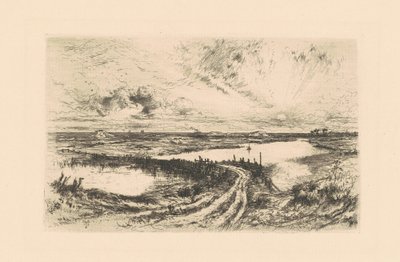 日の出 - 池、イーストハンプトン、ロングアイランド 作： Thomas Moran
