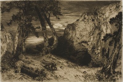 コヨーテ - アリゾナ 作： Thomas Moran