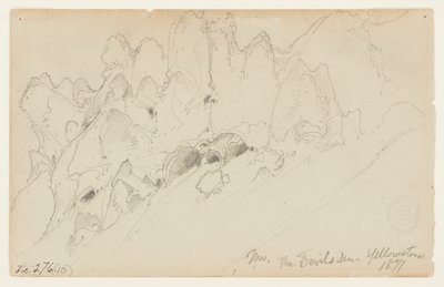 悪魔の巣窟、イエローストーン 作： Thomas Moran