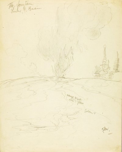 泉、ローワー・ガイザー・ベイスン、イエローストーン 作： Thomas Moran