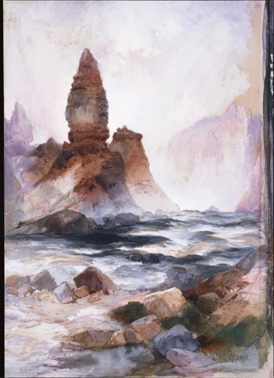 タワーフォールズと硫黄岩、イエローストーン 作： Thomas Moran