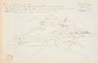 アリゾナ州グランドキャニオンの 2 つの断崖 作： Thomas Moran