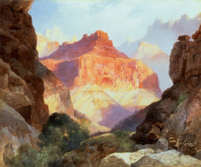 赤い壁の下、アリゾナ州のグランドキャニオン、1917 作： Thomas Moran