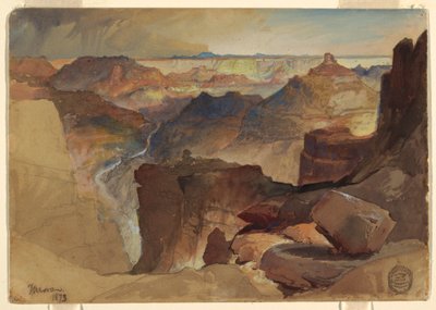 コロラド州グランドキャニオン、パウエル台地からの眺め 作： Thomas Moran