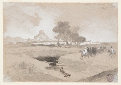 ユタ州砂漠の水たまり 作： Thomas Moran