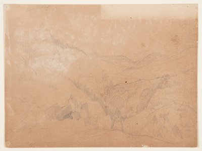 イエローストーン、タワーの滝の上 作： Thomas Moran